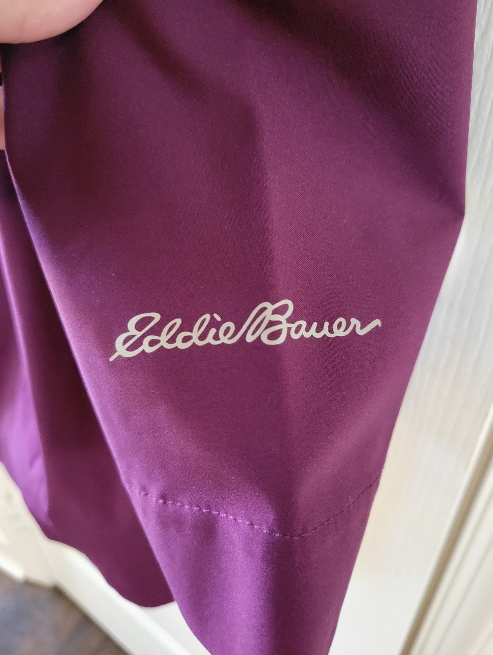 Eddie Bauer Cloud Cap Waterproof Stretch Hooded Rain Parka Women’s XL Purple - Picture 9 of 13